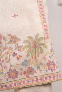 Ivory Kurta Set with Kashmiri Floral Embroidery