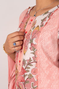 Peach Floral Print Kurta Set